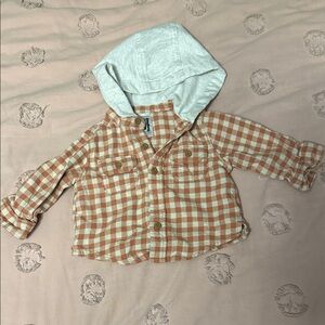 Plaid Hooded Flannel Shirt for Baby